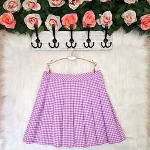 Sunday Best Coquette Gingham Pleated Mini Skirt (NWOT)